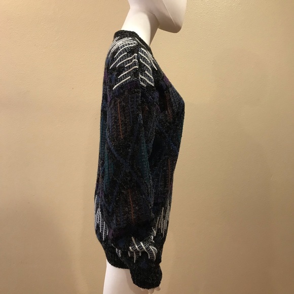 Vintage 80s New Era Sweater Kid Size XL Womens Size M Fuzzy Texture USA Made - Picture 15 of 16